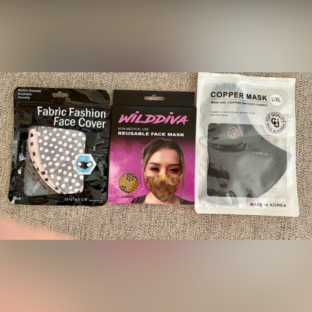 5 face masks brand new in their original packaging
